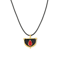 Enamel Geometric Cord Necklace