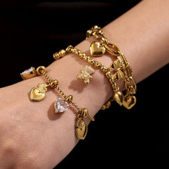 18K Gold-Plated Charm Bracelet and Pendant Designs