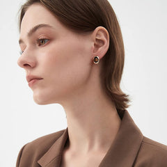 Camille Vintage-Inspired Tiger-Eye Stud Earrings