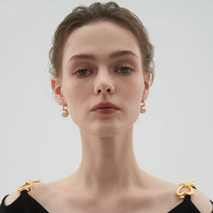 Marielle Pearl Pavé Stud Earrings