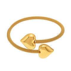 Heart End Open Cuff Bracelet