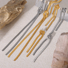 18K Gold-Plated & Silver-Tone Knotted Tassel Jewelry