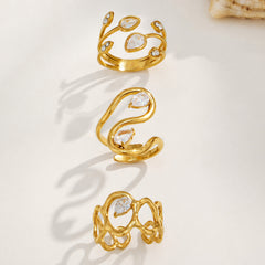 Cubic Zirconia Sculptural Open Rings