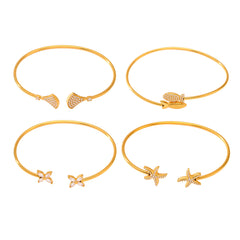 18K Gold-Plated Playful Cubic Zirconia Cuff Designs