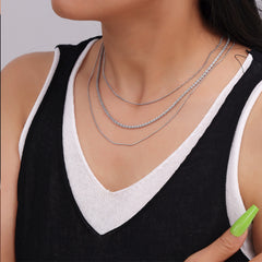 Layered Silver-Tone Chain Necklace