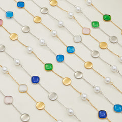 Colorful Cat-Eye-Look Beaded Necklace