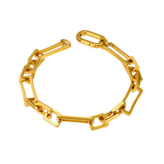 18K Gold-Plated Geometric Link Bracelet