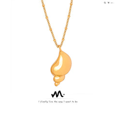 Gold-Tone Spiral Shell Pendant Necklace
