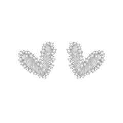Daphne Vintage-Inspired Pavé Heart Stud Earrings