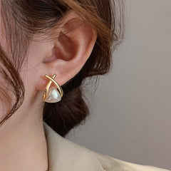 Nadine Vintage-Inspired Pearl Stud Earrings