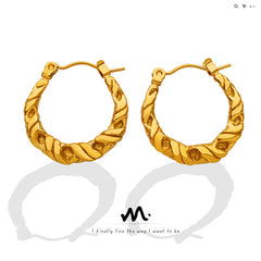 Twisted Texture Hoop Earrings
