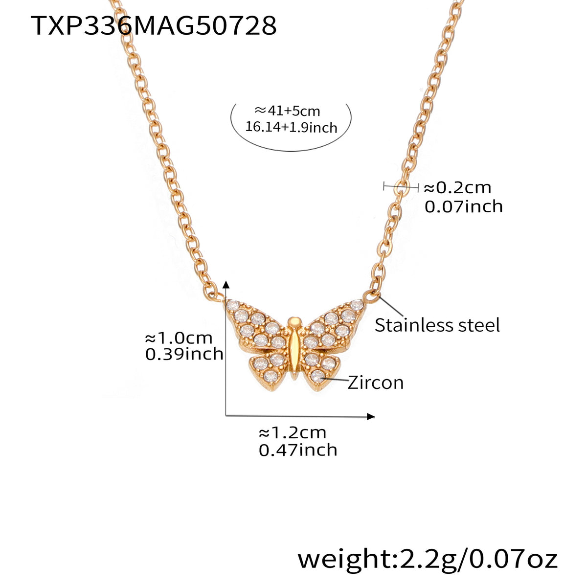 Cubic Zirconia Butterfly Necklace and Bracelet