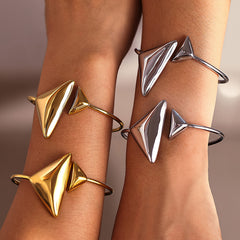 18K Gold-Plated Double Triangle Open Cuff
