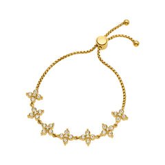 Cubic Zirconia Four-Petal Slider Bracelet