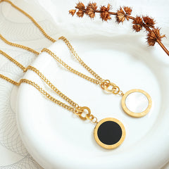 Reversible Roman Numeral Long Pendant Necklace