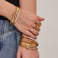 18K Gold-Plated Minimal Open Bangle Designs