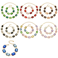 18K Gold-Plated Colored Glass Statement Jewelry