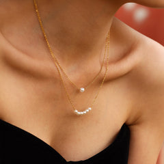 18K Gold-Plated Shell Pearl-Look Necklace Designs