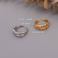 Textured Bamboo Detail Open Ring