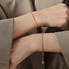 Gold-Tone Fine Snake Chain Bracelet