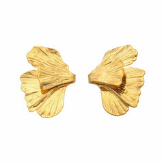 Sculptural Half-Flower Stud Earrings