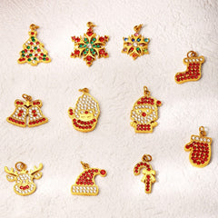 Cubic Zirconia Christmas Charm Pendant
