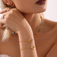 MAMMA Heart Cubic Zirconia Bracelet