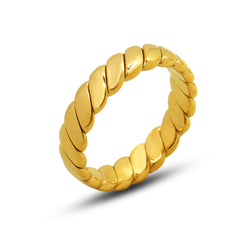 18K Gold-Plated Twisted Band Ring