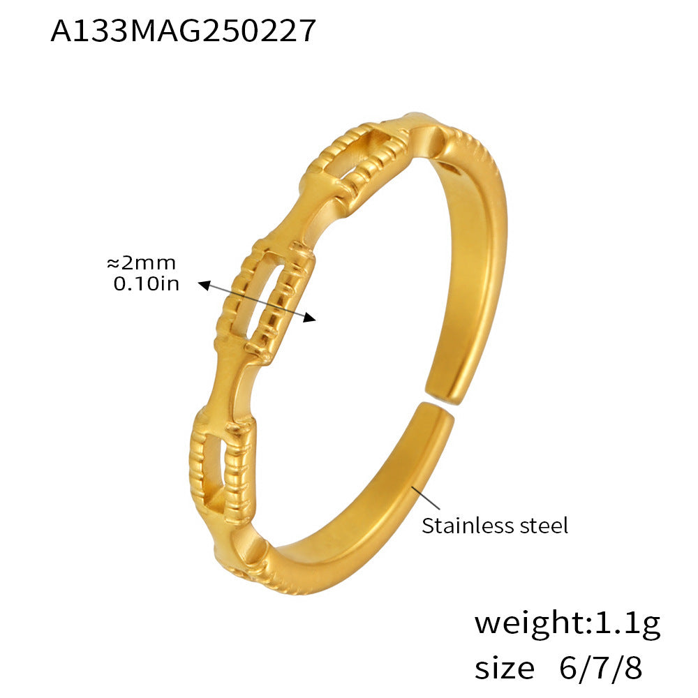Interlocking-Detail Adjustable Open Rings