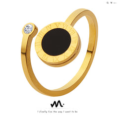Round Inlay Open Ring