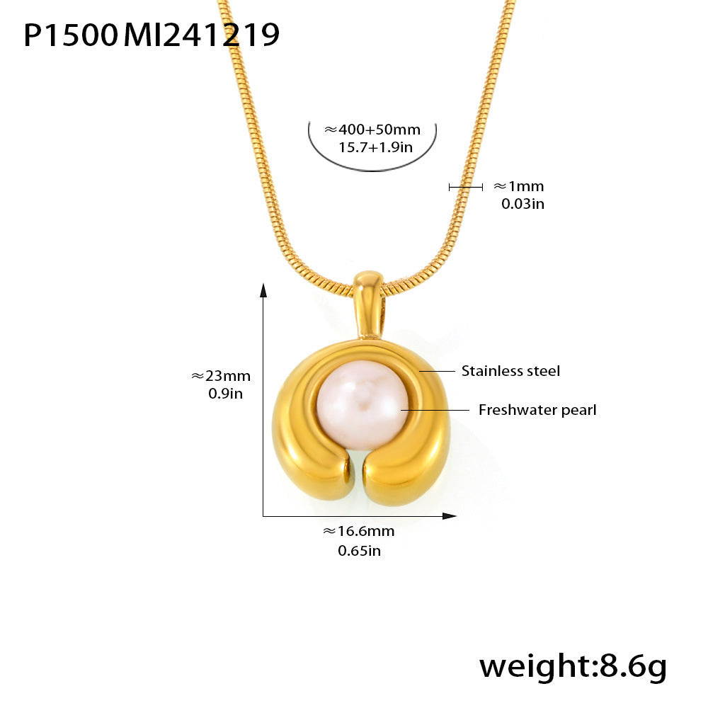 18K Gold-Plated Freshwater Pearl Pendant Necklace