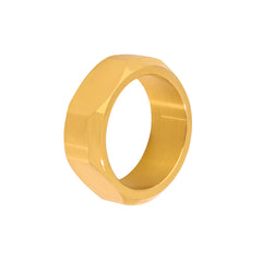 18K Gold-Plated & Silver-Tone Hexagonal Band Ring