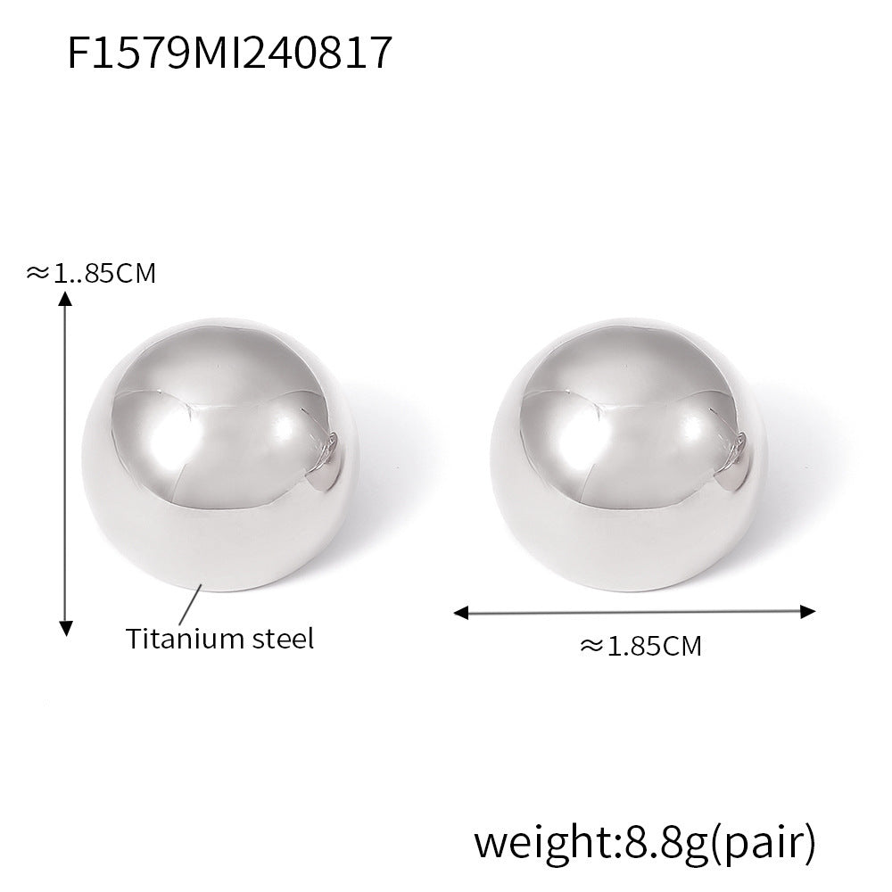 18K Gold-Plated Rounded Dome Stud Earrings