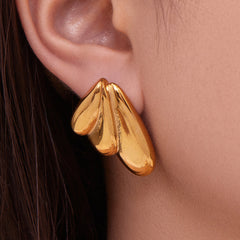 18K Gold-Plated Sculptural Wing Stud Earrings