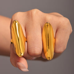 Elongated Sculptural Open Ring