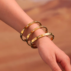 Cubic Zirconia Accent Clasp Bangle
