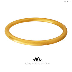 Gold-Tone Smooth Round Bangle Bracelet