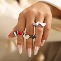 18K Gold-Plated Enamel Heart Ring