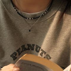 Marielle Vintage-Inspired Black Agate Layered Necklace