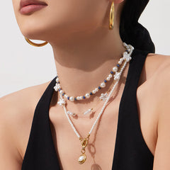 Pearl-Look Bead Charm Necklace or Bracelet