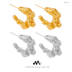 Twisted Sculptural Open-Hoop Earrings