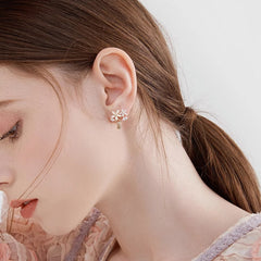 Camille Vintage-Inspired Cat's-Eye Floral Stud Earrings