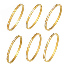 Cubic Zirconia Slim Clasp Bangle Designs