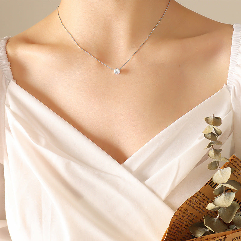Round Cubic Zirconia Solitaire Necklace