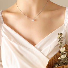 Round Cubic Zirconia Solitaire Necklace