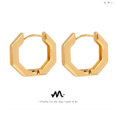 Octagonal Copper Hoop Earrings