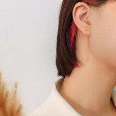 18K Gold-Plated Fine Chain Threader Earrings