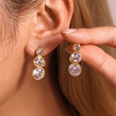 Cubic Zirconia Teardrop Accent Earrings