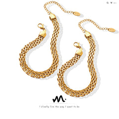 18K Gold-Plated Multi-Row Mesh Chain Bracelet