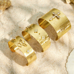 Wide Cubic Zirconia Open Cuff Designs